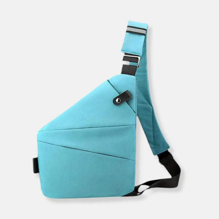 Smart crossbody veske med flere sikkerhetsfunksjoner og effektiv organisering.
