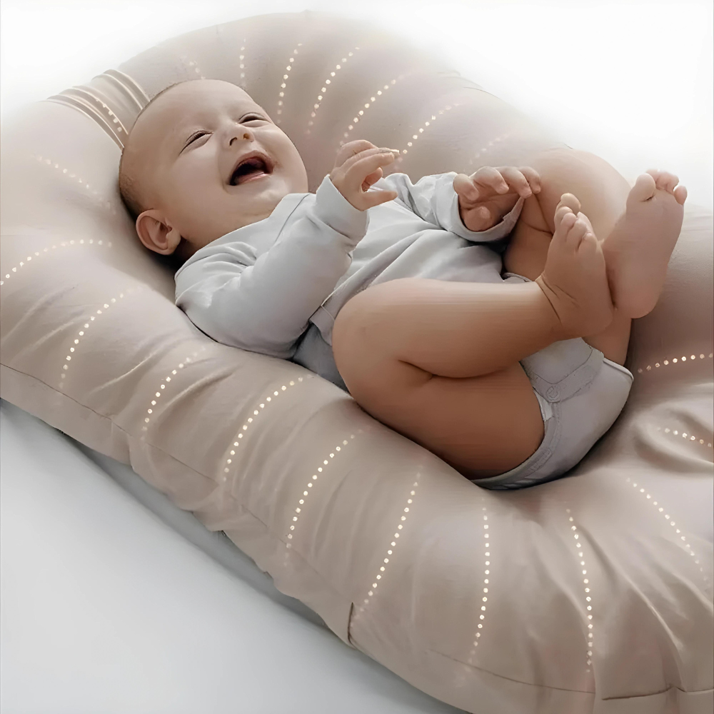 Ergonomisk babypute forhindrer flathodesyndrom hos nyfødte. Gir optimal hodestøtte og trygg søvn.