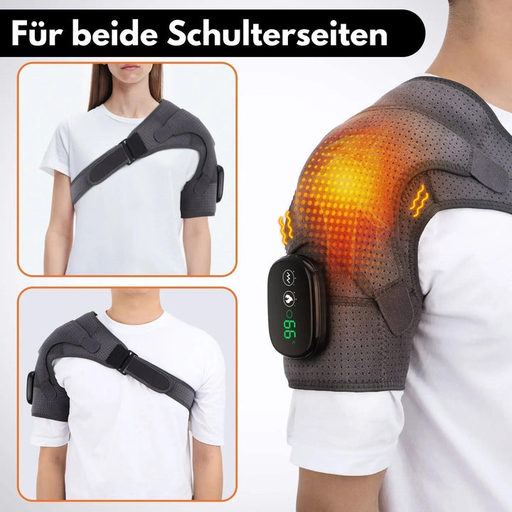 Ergonomisk massasjeapparat for skuldre og nakke, tilbyr varmeterapi og vibrasjon for dyp muskelavslapning.