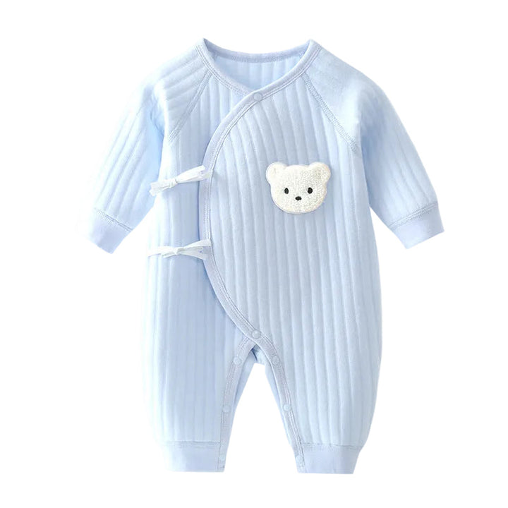 Koselig babyromper med bjørnedesign for vinter, vår og høst. Myk og komfortabel babydress, perfekt for nyfødte.