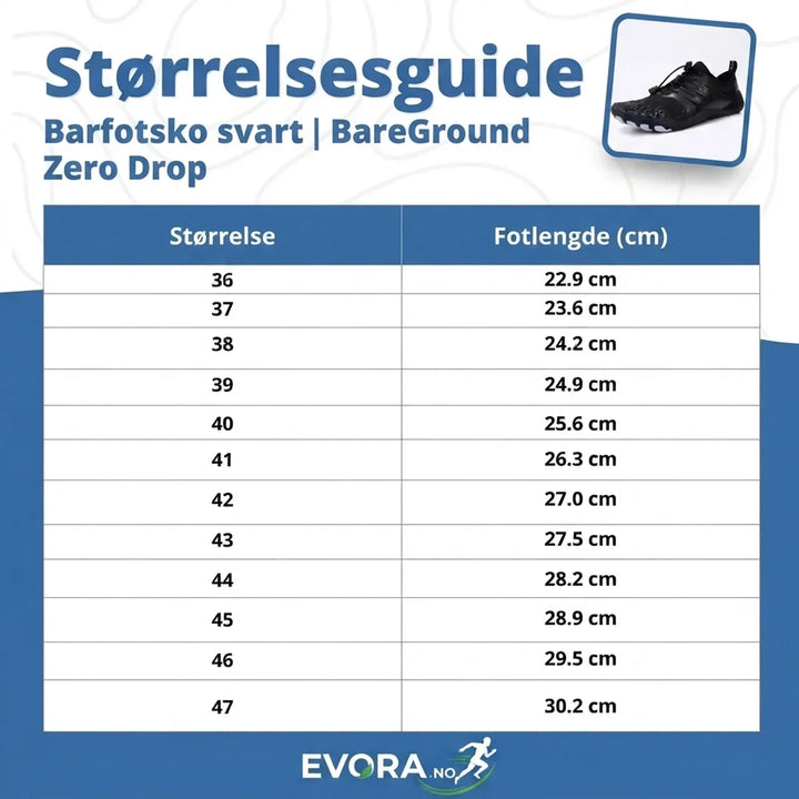 Fleksible svarte unisex barfotsko. Passer til trening, fritid og strand. Gir en naturlig, barfotfølelse.