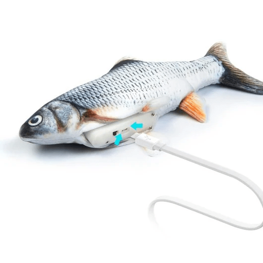 USB oppladbar fisk katteleke; realistisk design med kattemynte, sikrer endeløs moro for kjæledyret.