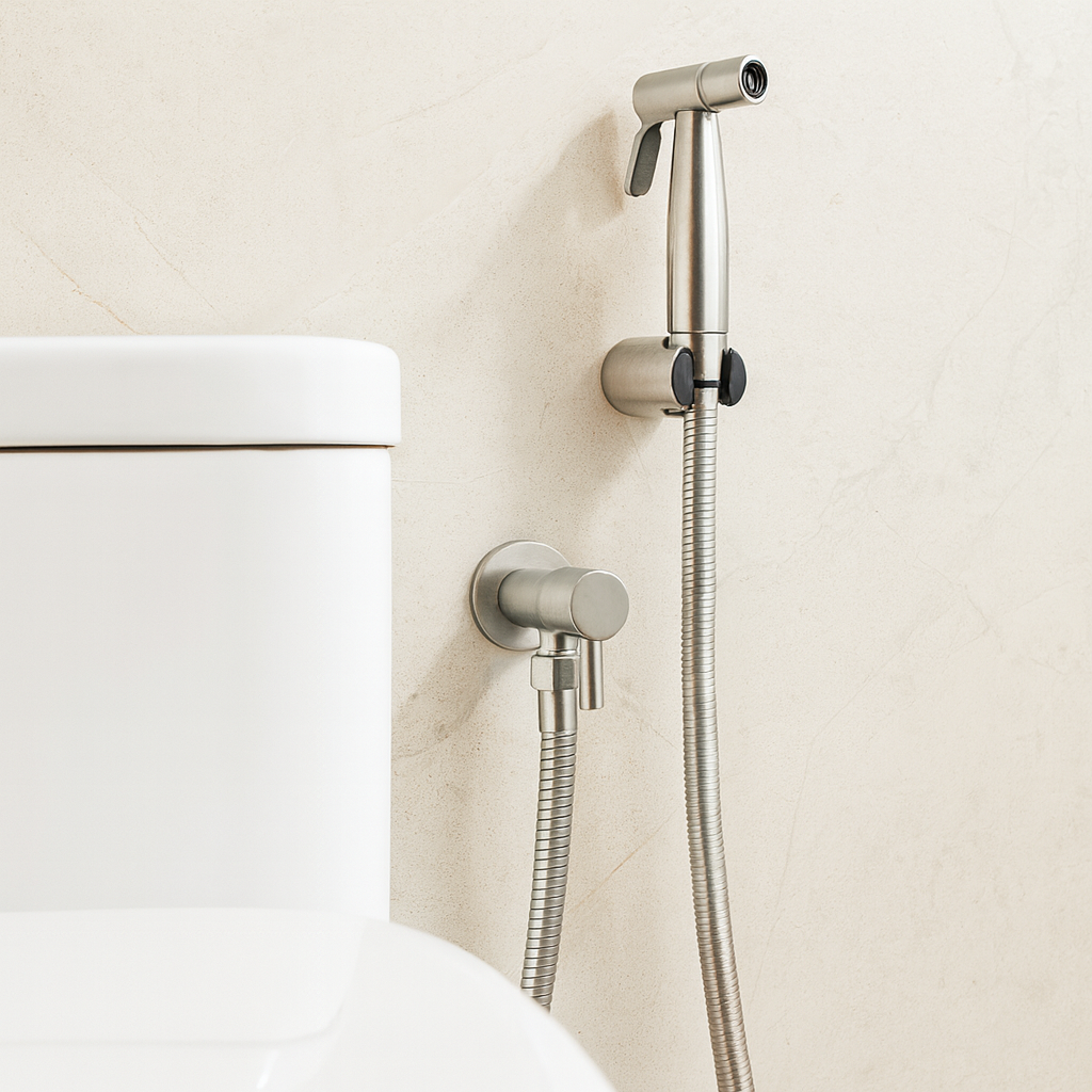 Veggmontert bidet sprayer for forfriskende personlig hygiene; enkel installasjon, moderne design for ditt baderom.