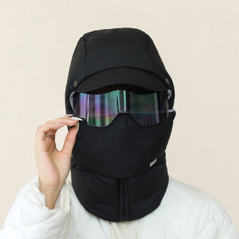 Unisex helmaske med integrerte briller for kaldt vær, vindtett og varm balaklava for ski og snowboard.