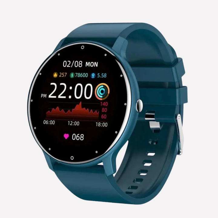 Smart digital unisex klokke med fitness tracking, meldingsvarsler og helsefunksjoner for daglig bruk.