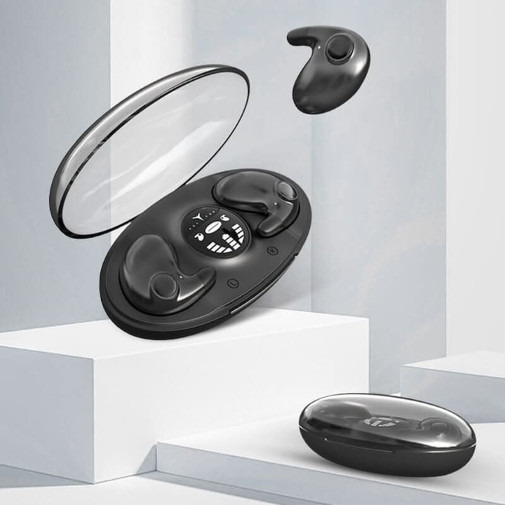 Usynlige trådløse ørepropper for komfortabel søvn. In-ear Bluetooth sovepropper for diskret lytting og avslapning.