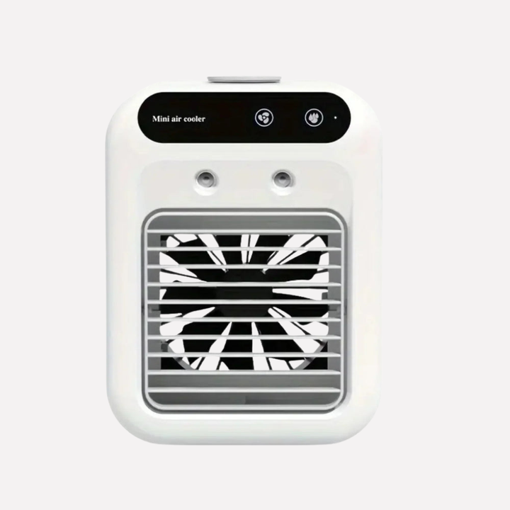 Moderne kompakt luftkjøler og diffuser for hjem og kontor, gir behagelig kjøling og avslappende aromaterapi.