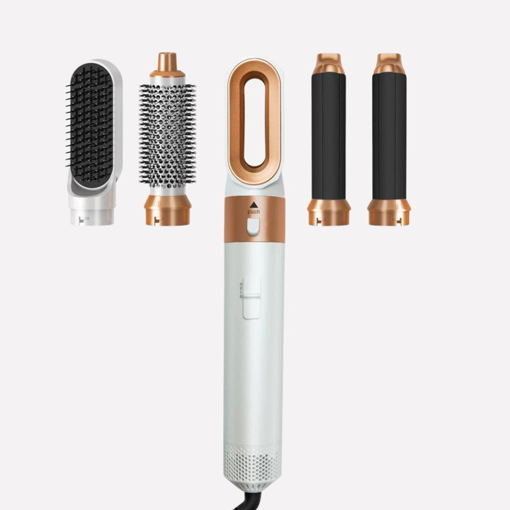 Unisex 5-i-1 hårstyler for krølling, retting og styling. Multifunksjonelt hårverktøy for perfekt hår.