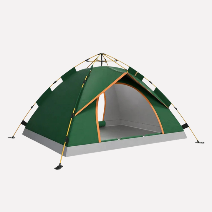 Slitesterkt pop-up telt, ideelt for både camping, strand og turbruk. Automatisk oppsett gjør det lett å bruke.