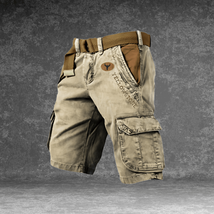 Stilige herre cargo shorts i khaki, perfekt for fritid og hverdag. Komfortabel passform med sidelommer.