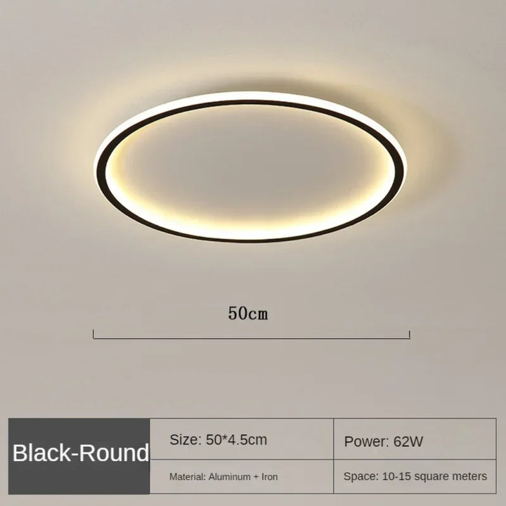 Takmontert LED lampe, perfekt for nordisk interiør og moderne rom.
