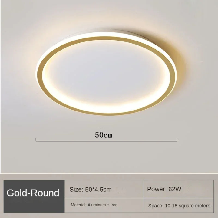 Sleek og minimalistisk rund taklampe med LED teknologi, en moderne lyskilde.