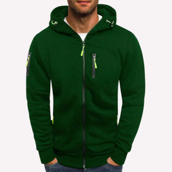 Unisex hettegenser med glidelås. Allsidig og komfortabel fritidsjakke for en avslappet hverdag.