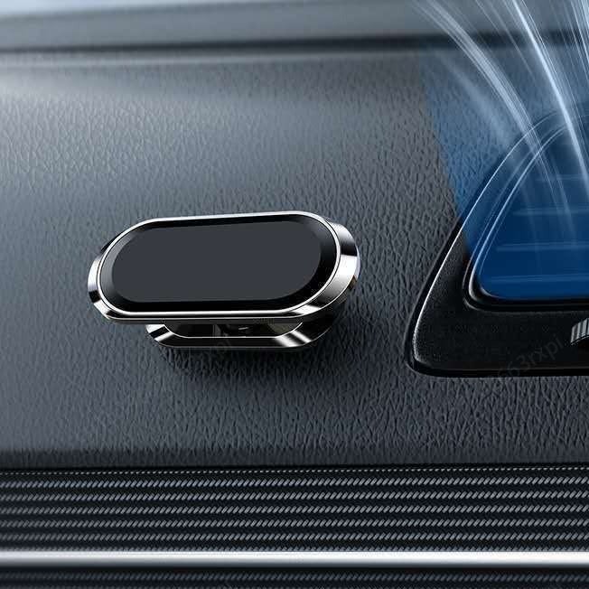 Robust magnetisk bilholder for smarttelefon, sikrer stabilt feste på dashbordet, 360° rotasjon. Gjenbrukbar.