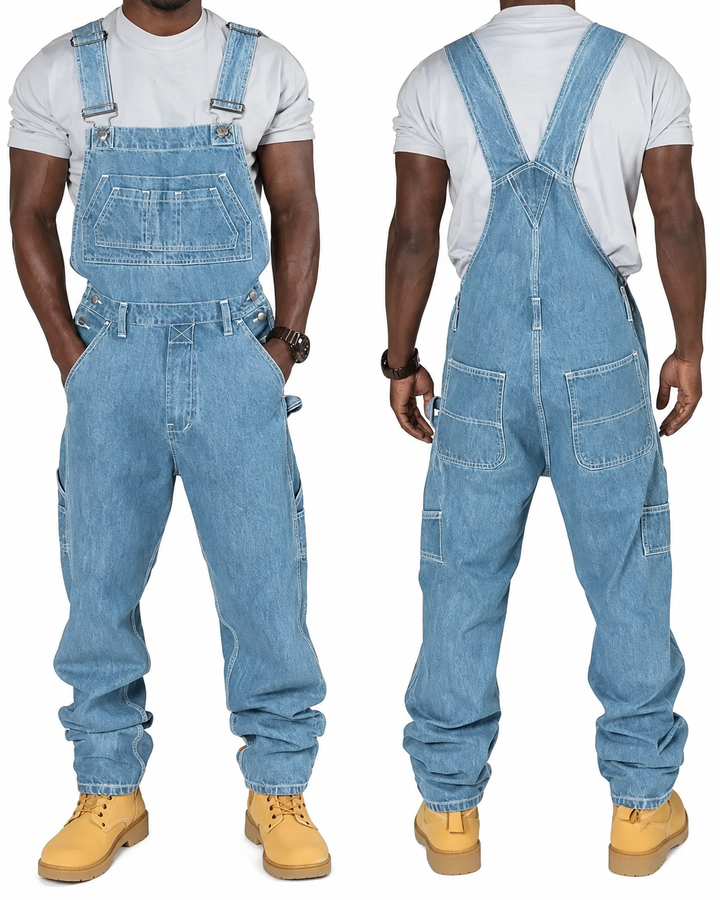 Komfortabel herrejumpsuit med unike skjøtedetaljer. Perfekt for trendy fritidsmote.
