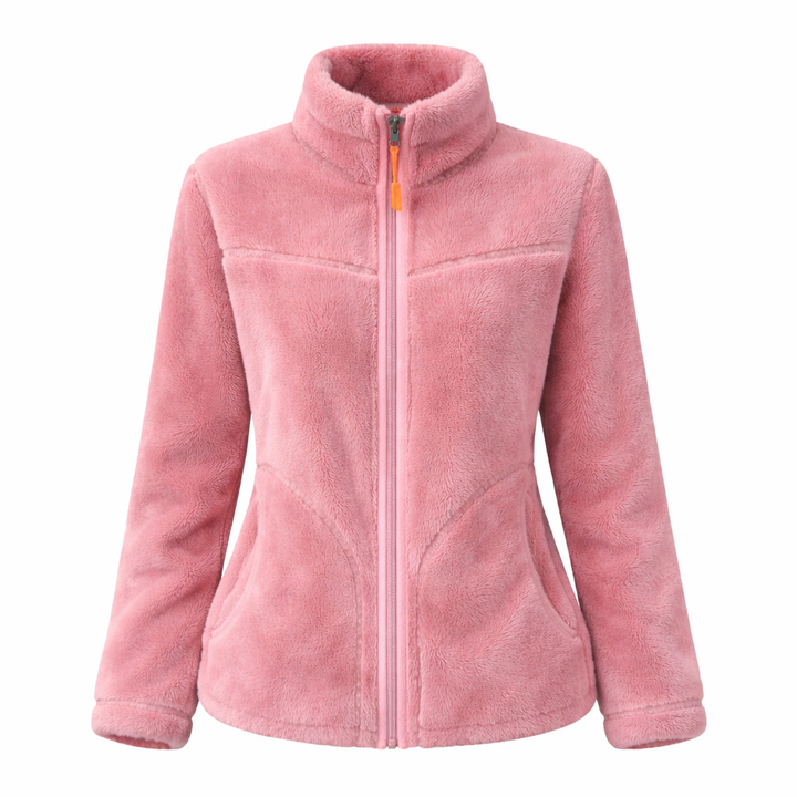 Behagelig og varm teddyfleece jakke for dame. En myk kosejakke, perfekt som høst- og vinterjakke.