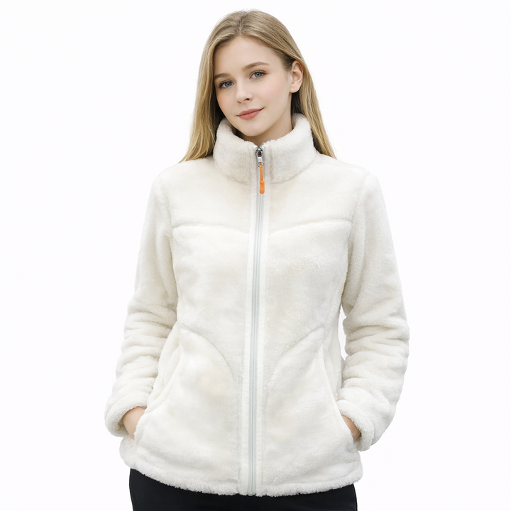 Fluffy teddyfleece kosejakke for damer. Varm, myk fleecejakke i casual stil, perfekt for kjølige høstkvelder.