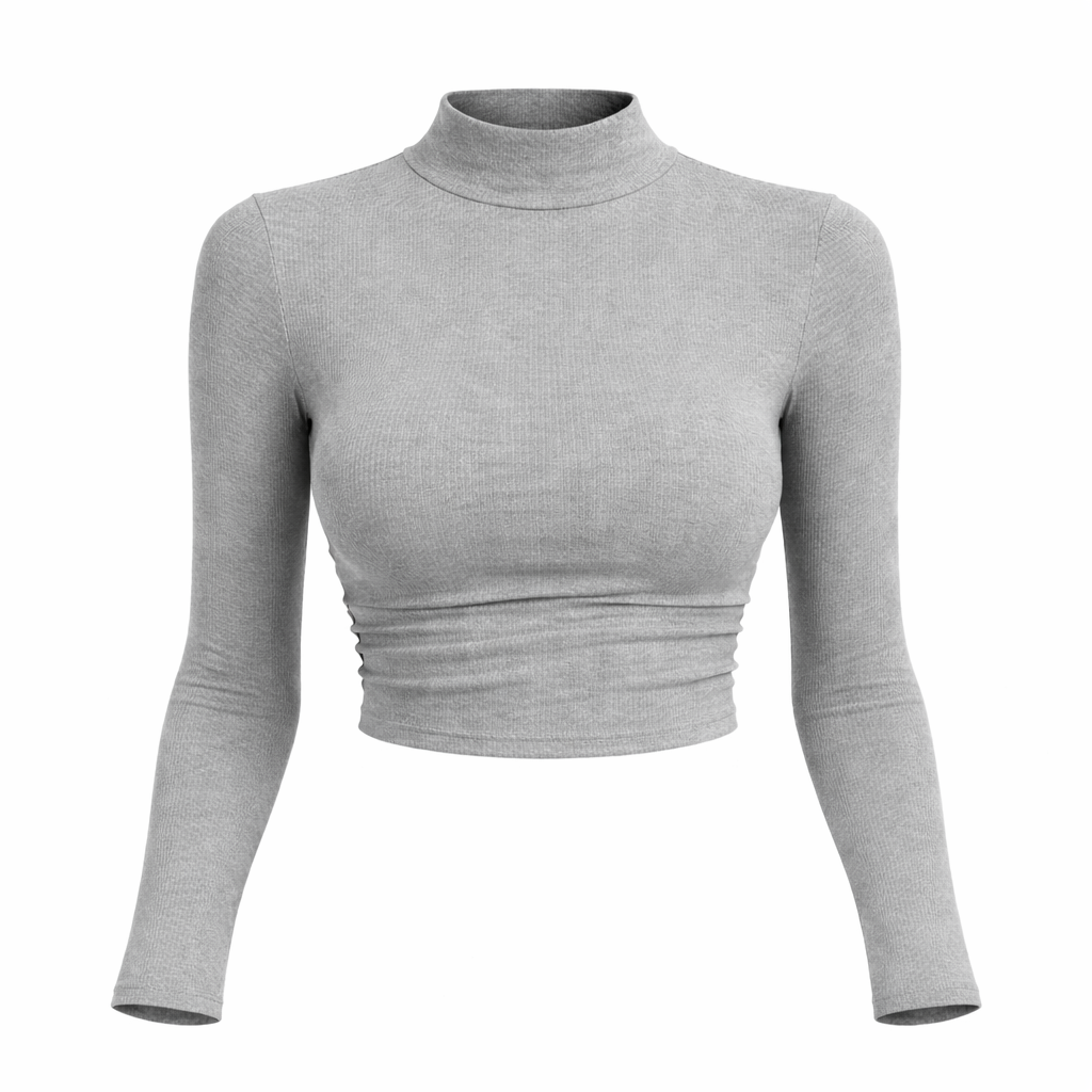 Moderne cropped pologenser dame med lange ermer. Tettsittende topp design, allsidig og motebevisst.