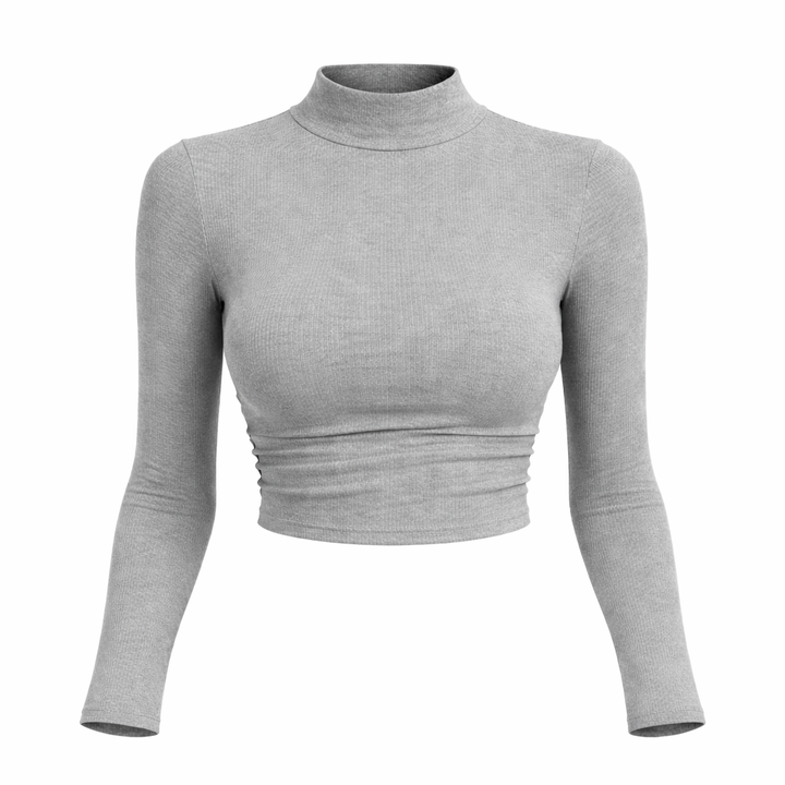 Moderne cropped pologenser dame med lange ermer. Tettsittende topp design, allsidig og motebevisst.