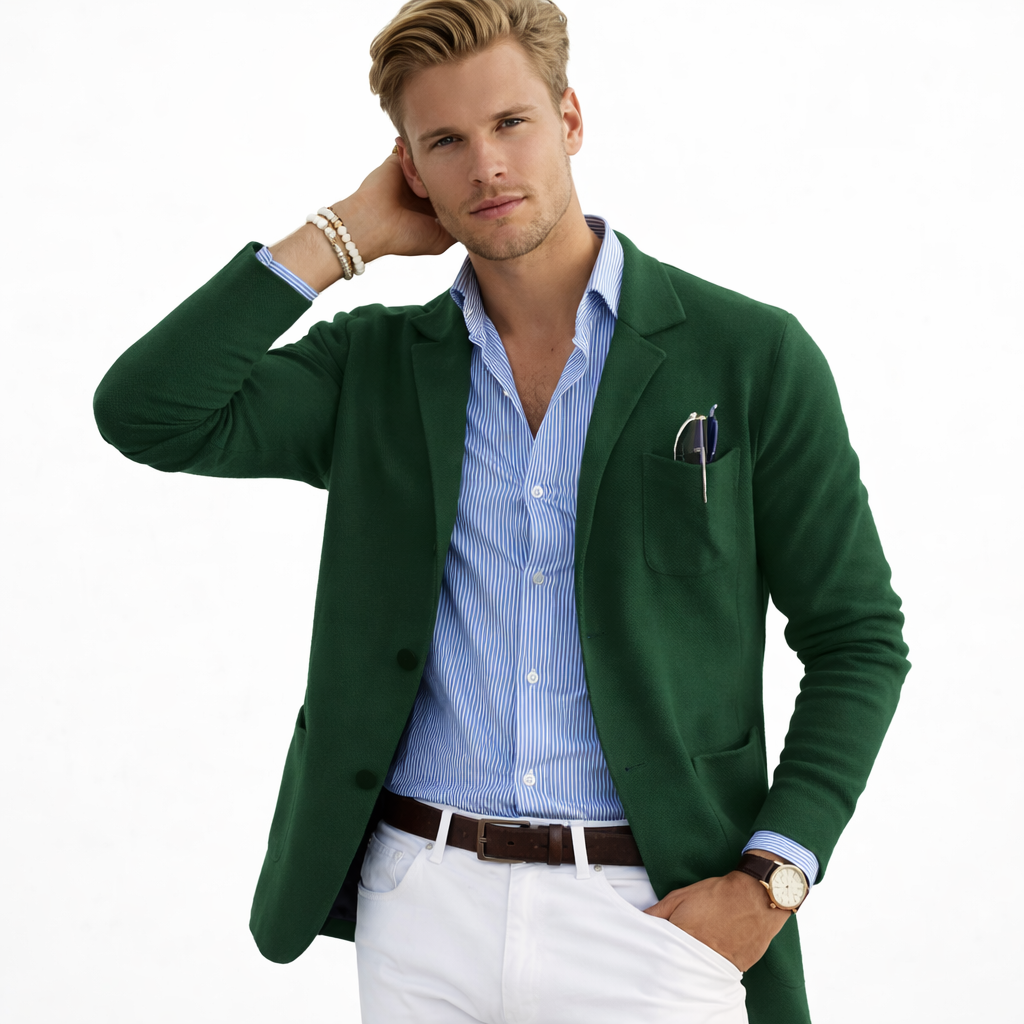 Stilig herreblazer for en elegant stil; en moderne dressjakke som løfter ethvert antrekk.