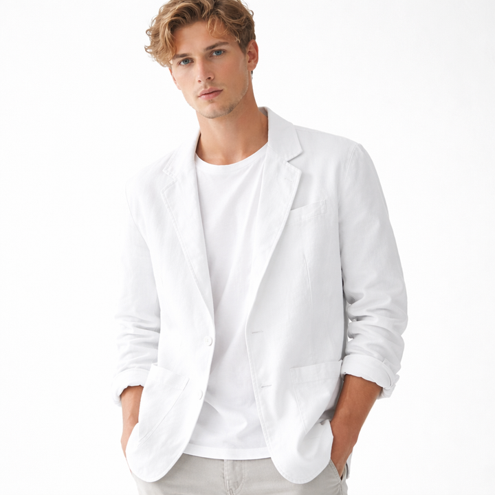 Lett herreblazer for sommeren, ideell for business og casual bruk. En pustende og elegant herrejakke.