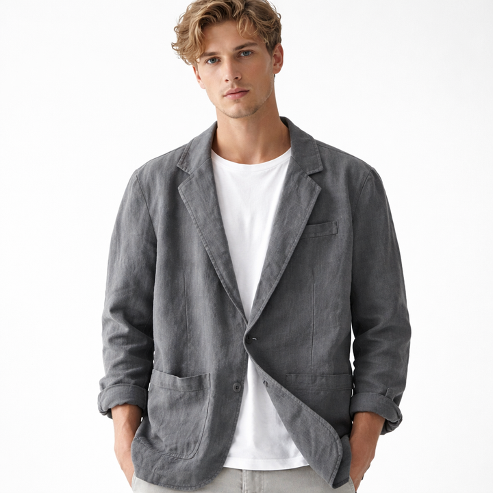 Herre elegant sommerblazer i lett, pustende stoff. Perfekt for stilfulle anledninger og varme dager.