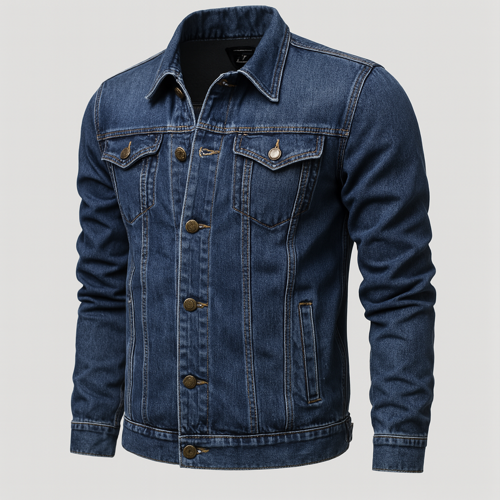 Stilig og slitesterk menns truckerjakke i klassisk denim. Et tidløst ytterplagg for et komplett casual antrekk.