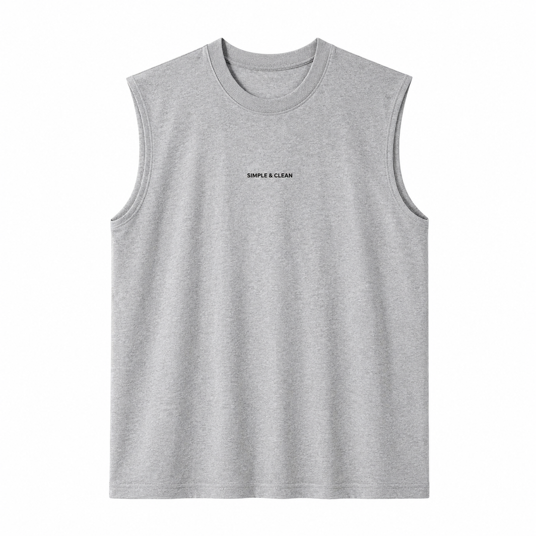 Trendy herre tanktopp i hvit med grønne palmer. Optimal komfort for varme sommerdager og aktivitet.