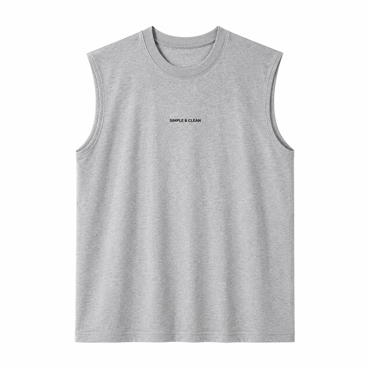 Trendy herre tanktopp i hvit med grønne palmer. Optimal komfort for varme sommerdager og aktivitet.