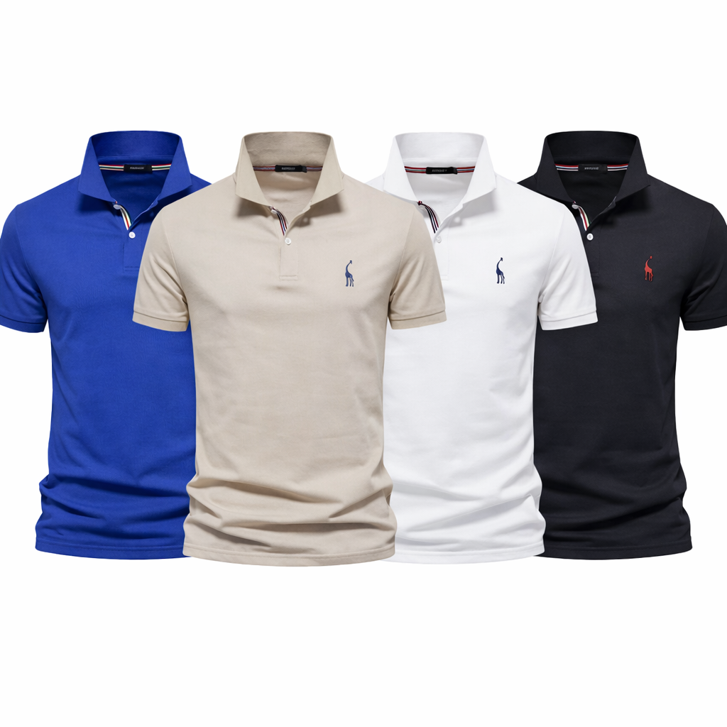Ensfarget pique poloskjorte for menn. Perfekt for en casual sommerlook. Komfortabel bomullskvalitet.