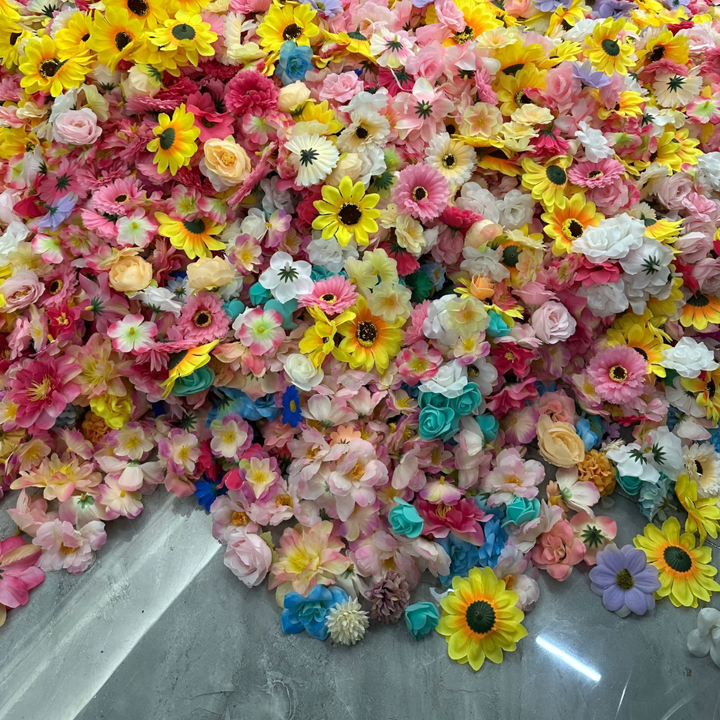 Bohemsk kunstig blomstersnurr, 100 biter, perfekt for festdekorasjon, bryllup og hjem. Elegant blomstergirlander.