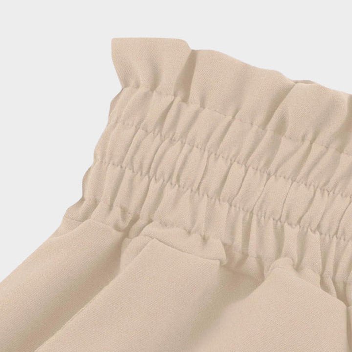 Elegant damebukse med høy linning og vide ben i lett polyester for komfortabel stil.