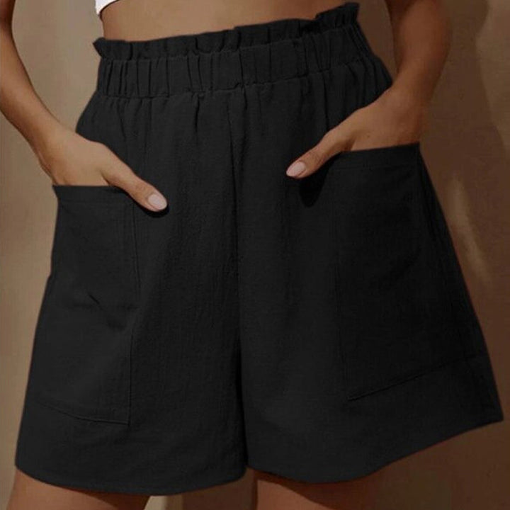 Høy midje strandshorts for kvinner, lett og pustende, perfekt for sommerdager og ferie.