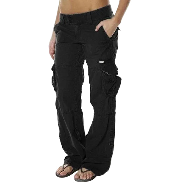 Allsidig polyester cargobukse med praktiske sidelommer for en moderne streetwear-look.