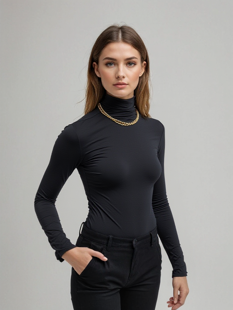 Allsidig, komfortabel damegenser med høy hals. Perfekt langermet tynngenser for casual og elegant vintermote.