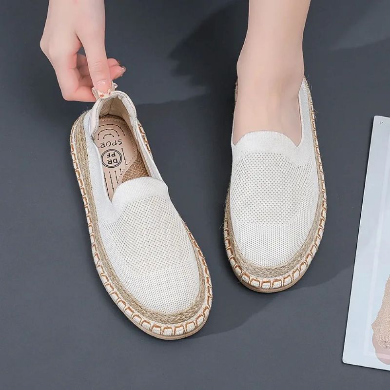 Dame espadriller med luftig, pustende overdel for optimal komfort; perfekte lette sommersko til ferie.