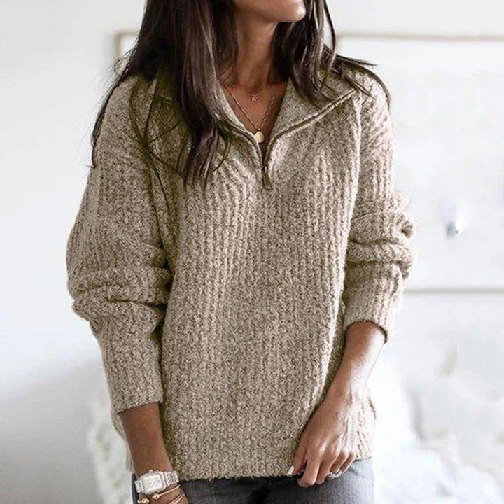 Løs damegenser med halvglidelås: Perfekt for damemote, komfortabel hverdag, casual stil.