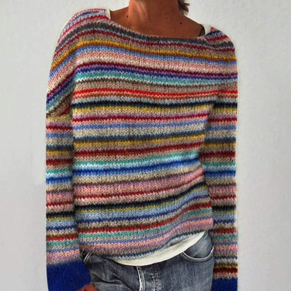 Stilig retro strikkegenser for kvinner, med tidløst design og optimal komfort.