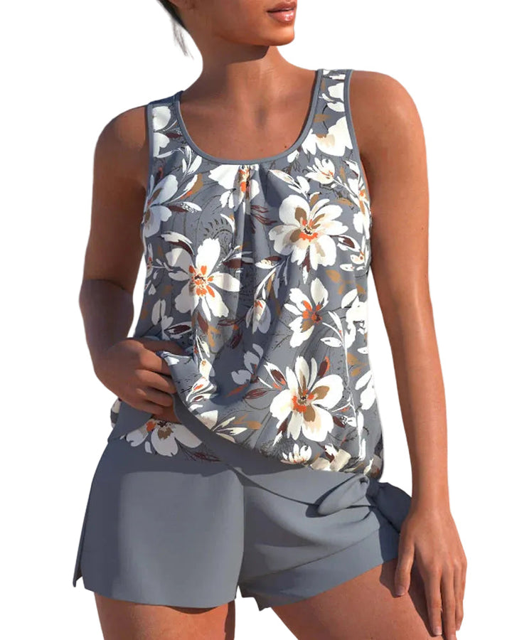 Trendy tankini topp for dame, perfekt til strand og basseng. Komfortabelt ermeløst badeplagg for sommerbruk.