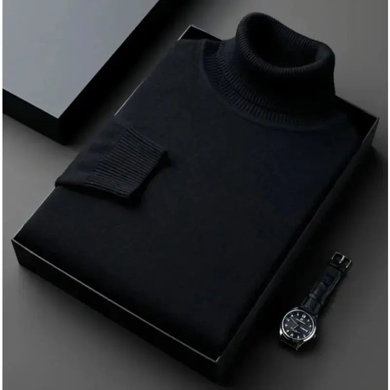 Myk og varm herre turtleneck genser. Komfortabel vintergenser med elegant design og klassisk passform.