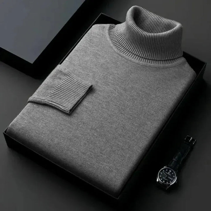 Klassisk flerfarget herre turtleneck genser, varm vintergenser for komfort og elegant stil.