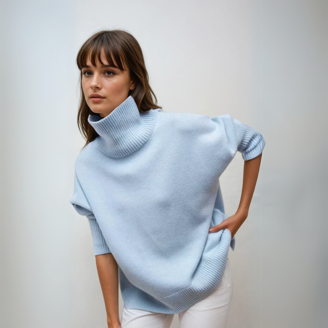 Stilig dame turtleneck pullover, perfekt for vintermote. Elegant langermet genser for en moderne look.