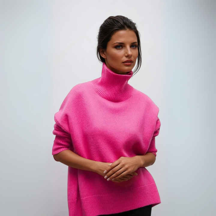 Myk og komfortabel damegenser med elegant rullekrage. Ideell dameklær for en allsidig og stilig look.