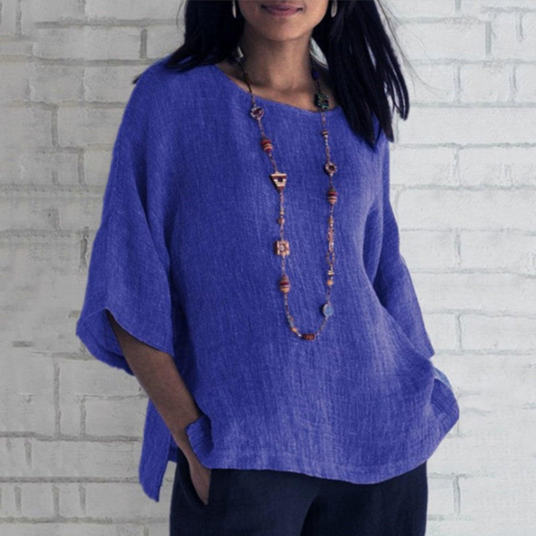 Trendy uformell damebluse for høsten, superkomfortabel for hverdag og fritid. Tilgjengelig i pluss størrelse.