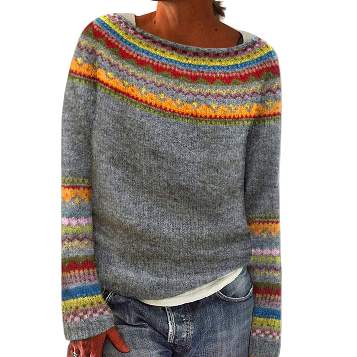 Elegant retro strikkegenser til dame, vintage stil. Allsidig og komfortabel kvinnegenser for casual eller klassisk mote.