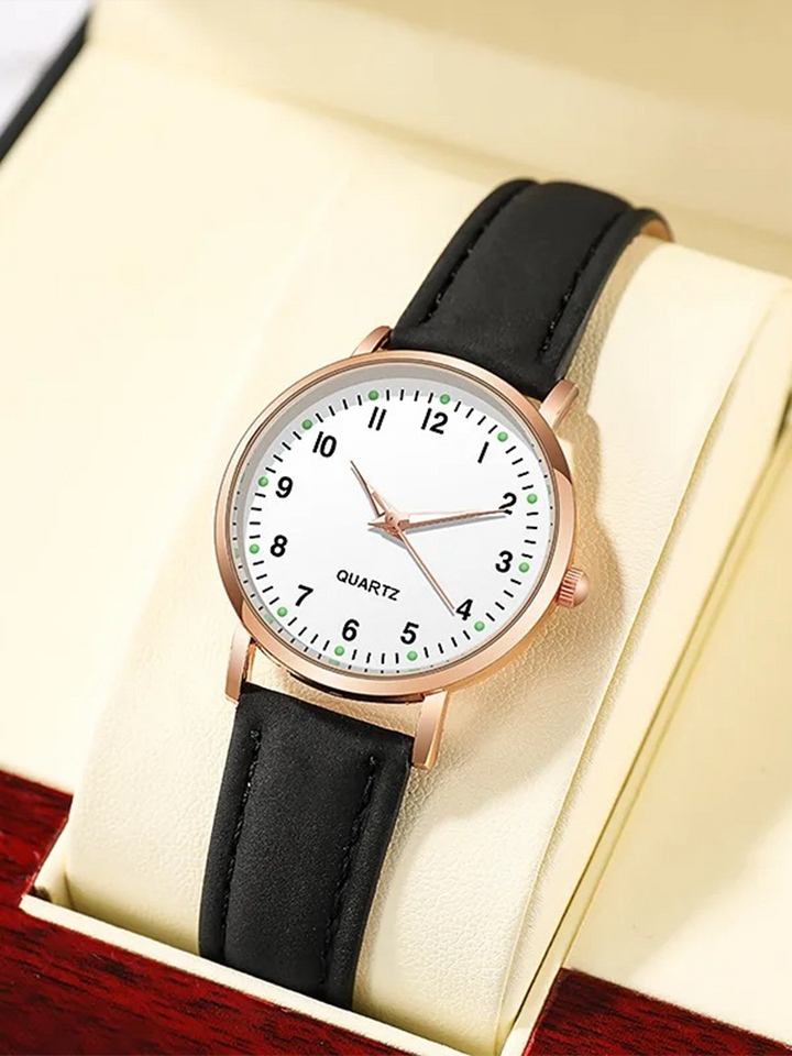 Kvinnelig armbåndsur med elegant og tidløs design. En sofistikert dameklokke.