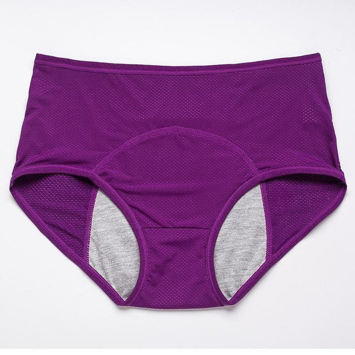 Heldekkende bilde av funksjonelt menstruasjonsundertøy for kvinner, viser pustende stoff og sømløs design.