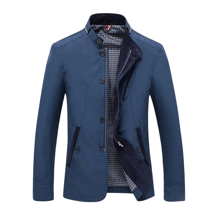Elegant herreblazer for forretningsbruk, klassisk formell dressjakke i mørk tone, perfekt for kontor og møter.