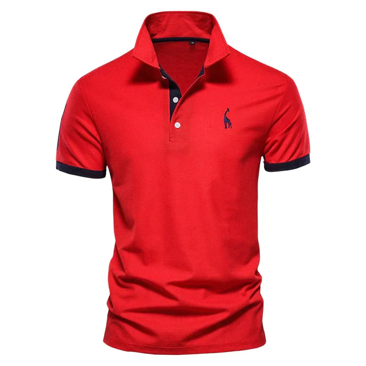 Komfortabel herre polo skjorte i mykt stoff, avslappet passform for en uformell, men stilfull look.