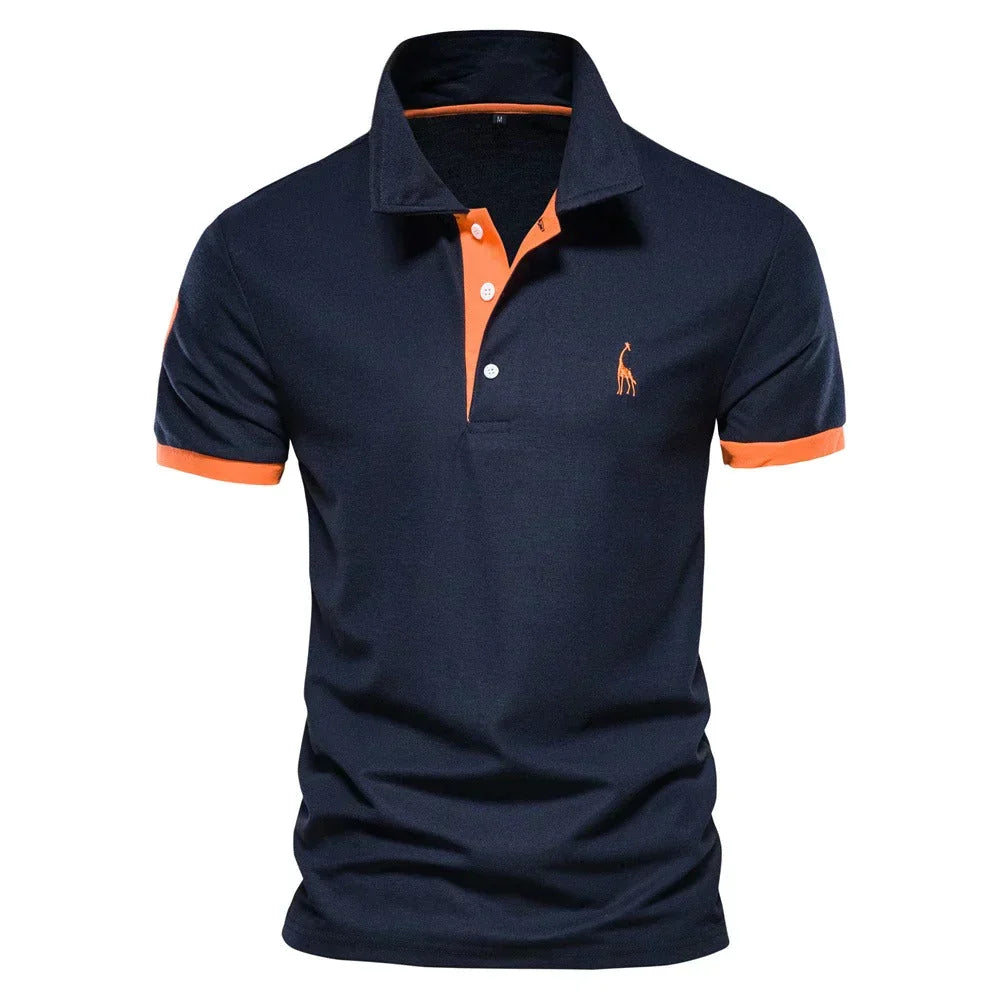 Blå sommerskjorte for herre, polo med avslappet passform som kombinerer komfort og klassisk eleganse.